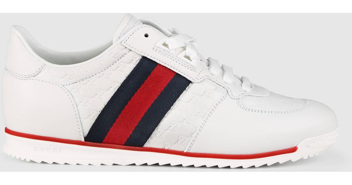 white leather sneakers gucci